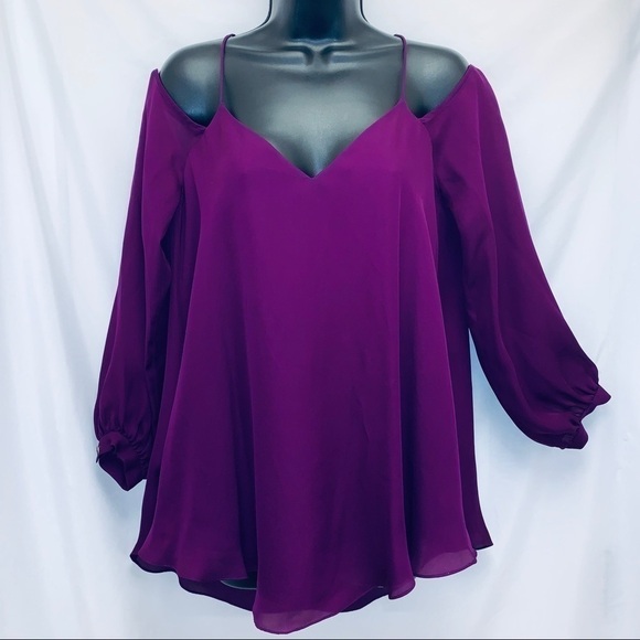 HAUTE Hippie Cold-Shoulder Blouse NWT Size Medium - Picture 3 of 9